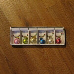 Source Unknown Multicolor Swirl Wine Charms Set Of 6